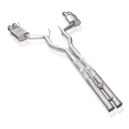 Stainless Works 18+ Ford Mustang GT 3in Legend 304SS Catback w/ H-Pipe Quad Polished Tips (No Valve) - Graveyard Performance