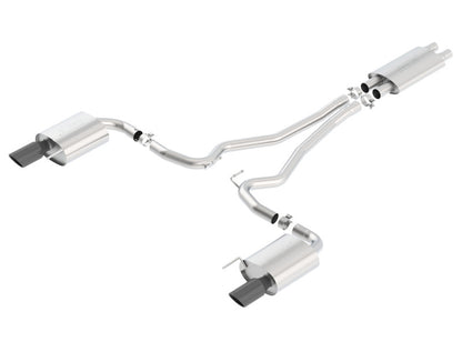 Borla Touring Cat-Back 15 Ford Mustang GT 5.0L V8 MT/AT 2.5in pipe Black 4in tip - Graveyard Performance