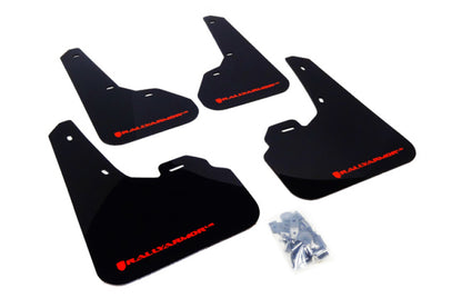 Rally Armor 10-13 Mazda3/Speed3 (Hatch/Sedan) Black UR Mud Flap w/Red Logo - Graveyard Performance