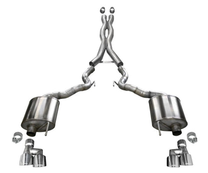 Corsa 2018-2023 Ford Mustang GT Convertible Sport Cat-Back Exhaust w/ 4in Tips - Graveyard Performance