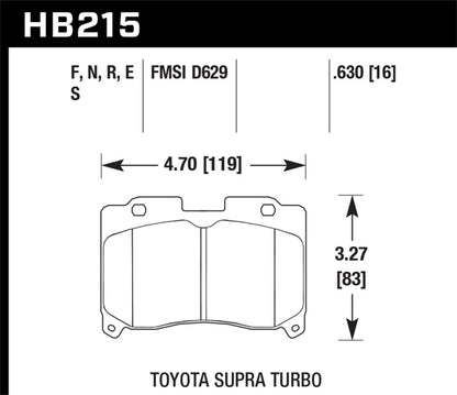 Hawk 93-98 Toyota Supra TT HPS 5.0 Street Front Brake Pads - Graveyard Performance