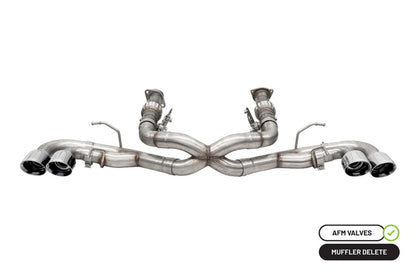 Corsa 20-25 Corvette C8 3in Xtreme Cat-Back Exhaust 4.5in Pol Quad Tips - Integrates stock AFM Valve - Graveyard Performance