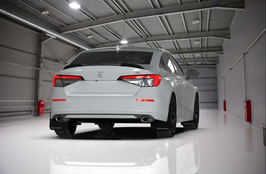 Rally Armor 22-26 Honda Civic/Civic Si/Sport Black UR Mud Flap w/White Logo - Graveyard Performance