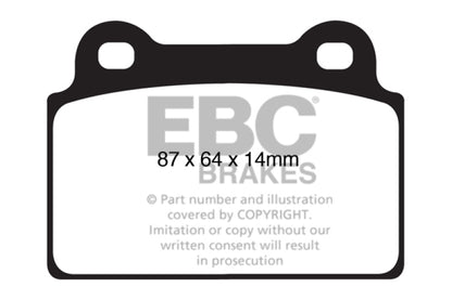 EBC 08-16 Mitsubishi Lancer Evo 10 2.0 Turbo (1 piece rotor) Bluestuff Rear Brake Pads - Graveyard Performance