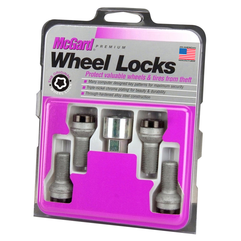 McGard Wheel Lock Bolt Set - 4pk. (Radius Seat) M14X1.5 / 17mm Hex / 26.7mm Shank Length - Black