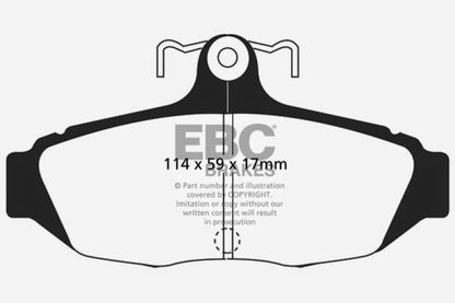EBC 87-93 Ford Mustang 5.0 Ultimax2 Rear Brake Pads - Graveyard Performance