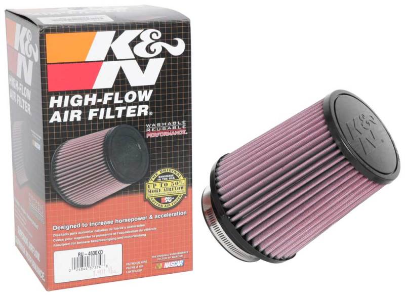 K&N Universal Air Filter 3-1/2in Flange / 5-1/2in Base / 4-1/2in Top / 6-1/2in Height - Graveyard Performance