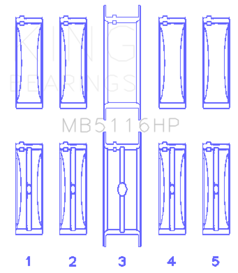 King Engine Bearings Chrysler 426CI/440CI V8 OHV1 (STD Size) Crankshaft Main Bearing Set