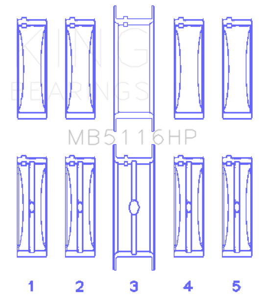 King Engine Bearings Chrysler 426CI/440CI V8 OHV1 Main Bearing Set