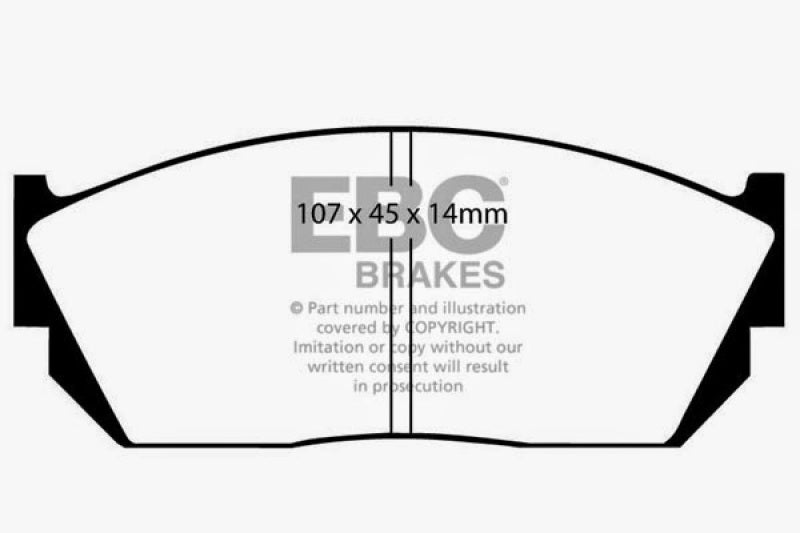 EBC 82-84 Honda Civic Hatchback 1.3 (5 Speed) Ultimax2 Front Brake Pads - Graveyard Performance