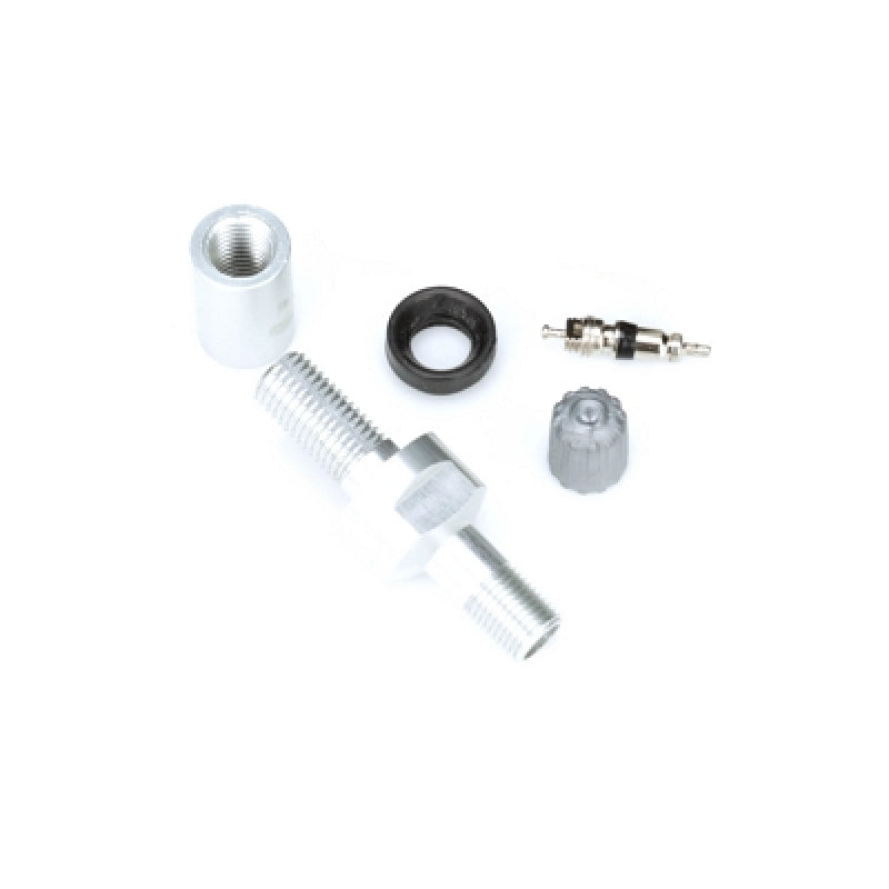 Schrader TPMS Service Pack - Straight Aluminum Valve Stem Assembly Components for 33900 - 4 Pack - Graveyard Performance