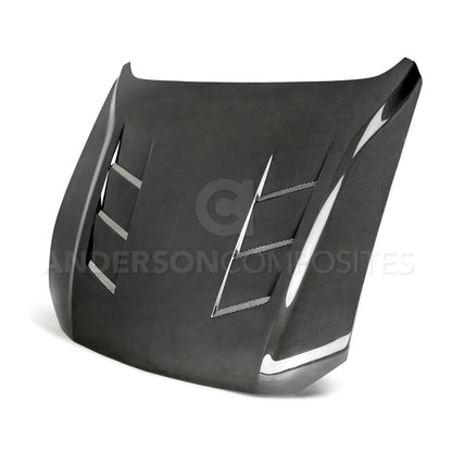 Anderson Composites 2018 Ford Mustang GT Type-SA Style Heat Extractor Double Sided Carbon Fiber Hood - Graveyard Performance