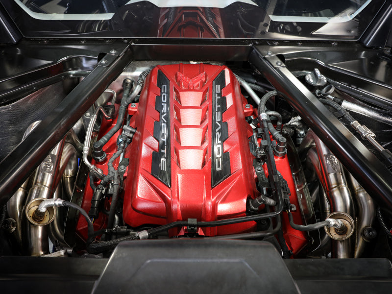 aFe Twisted 304SS Header 2020 Chevy Corvette (C8) 6.2L V8 - Titanium Ceramic Coated - Graveyard Performance
