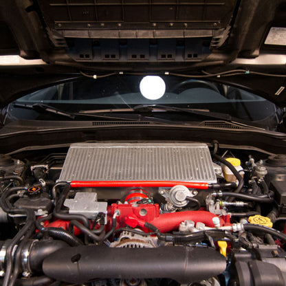 Mishimoto Subaru 08-15 WRX STi Top-Mount Intercooler Kit - Powder Coated Black & Red Hoses