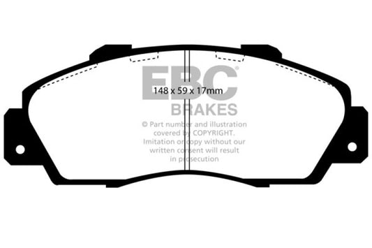 EBC 97 Acura CL 3.0 Yellowstuff Front Brake Pads - Graveyard Performance