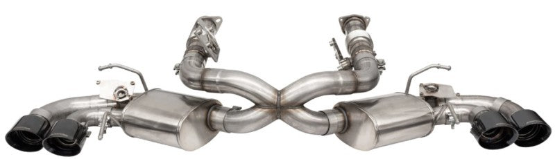 Corsa 2020-25 Corvette C8 3in Valved Cat-Back 4.5in Blk Quad Tips - Fits Factory Perf Exhaust w/ AFM - Graveyard Performance