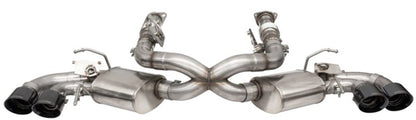 Corsa 2020-25 Corvette C8 3in Valved Cat-Back 4.5in Blk Quad Tips - Fits Factory Perf Exhaust w/ AFM - Graveyard Performance