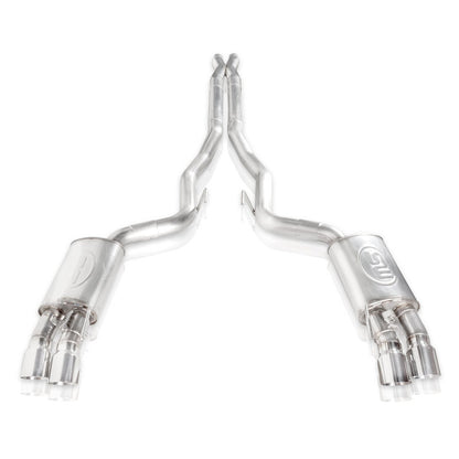 Stainless Works 2018+ Ford Mustang GT 3in Redline Series Catback X-Pipe w/Active Valves & Quad Tips - Graveyard Performance