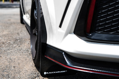 Rally Armor 17-22 Honda Civic Type R Red UR Mud Flap w/Black Logo - Graveyard Performance