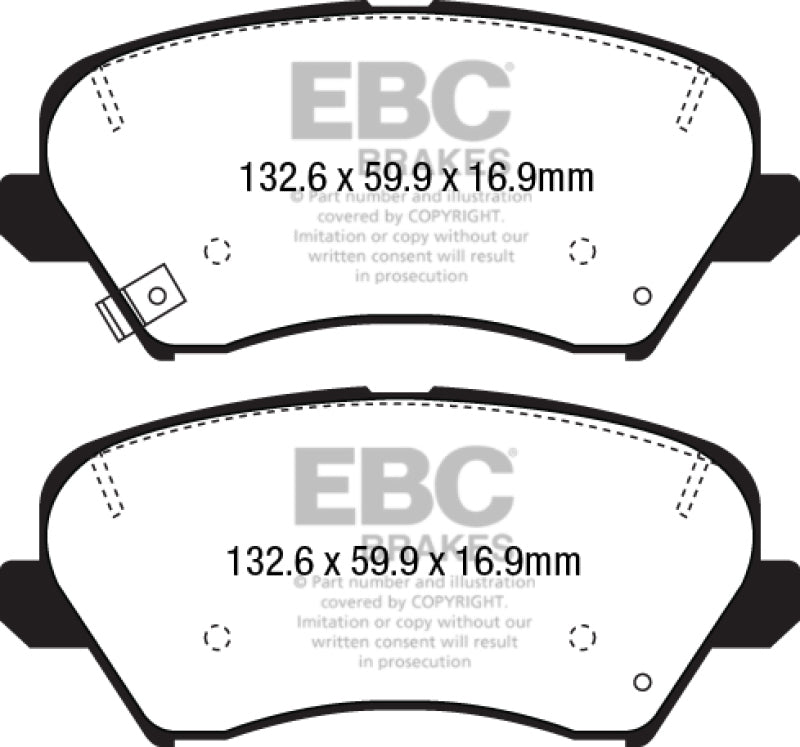 EBC 2017 Hyundai Elantra GT 2.0L Yellowstuff Front Brake Pads - Graveyard Performance