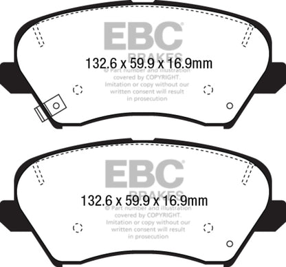 EBC 2017 Hyundai Elantra GT 2.0L Yellowstuff Front Brake Pads - Graveyard Performance