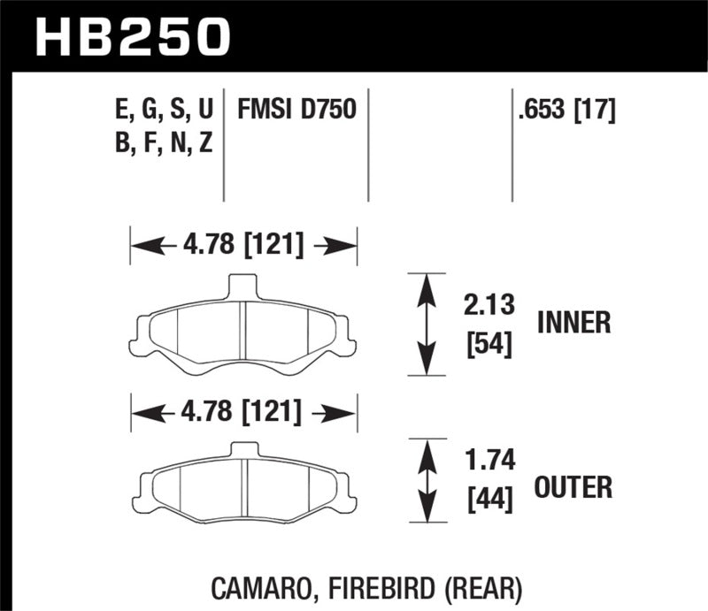 Hawk 1998-2002 Chevrolet Camaro SS 5.7 HPS 5.0 Rear Brake Pads - Graveyard Performance