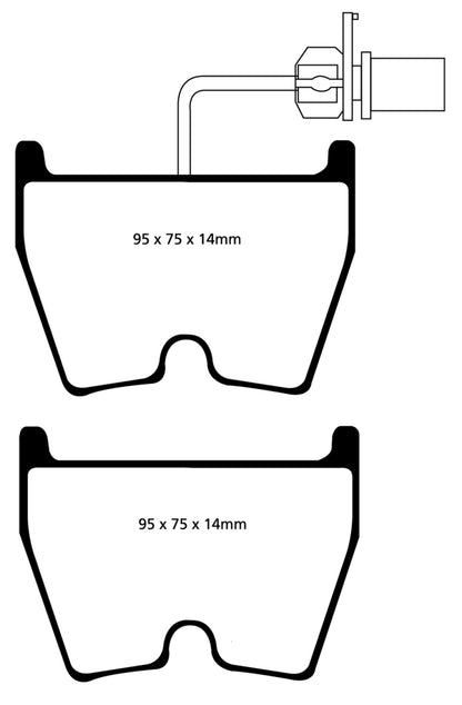 EBC 06-09 Audi RS4 4.2 (Cast Iron Rotors) Yellowstuff Front Brake Pads - Graveyard Performance
