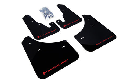 Rally Armor 04-09 Mazda3/Speed3 Black UR Mud Flap w/ Red Logo - Graveyard Performance