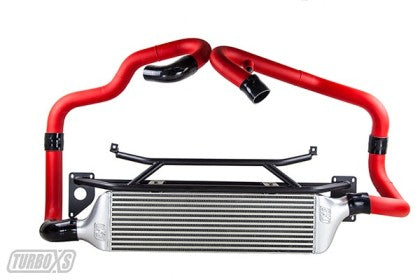 TurboXS Front Mount Intercooler Kit Wrinkle Red Pipes 2015+ Subaru STi