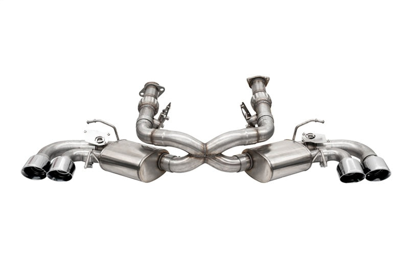 Corsa 20-25 Corvette C8 3in Valved Cat-Back 4.5in Pol Quad Tips Fits Factory Perf Exhaust DeletesAFM - Graveyard Performance