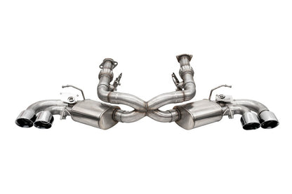 Corsa 20-25 Corvette C8 3in Valved Cat-Back 4.5in Pol Quad Tips Fits Factory Perf Exhaust DeletesAFM - Graveyard Performance