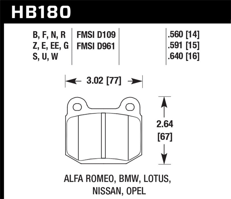 Hawk 77-82 BMW 320I / 83-90 Alfa Romeo Spider / 84-86 Alfa Romeo Spider HPS Street Rear Brake Pads - Graveyard Performance