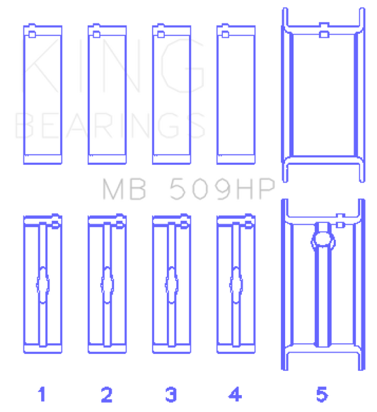 King Engine Bearings Chevrolet 400 V8 Crankshaft Main Bearing Set (Set of 5)