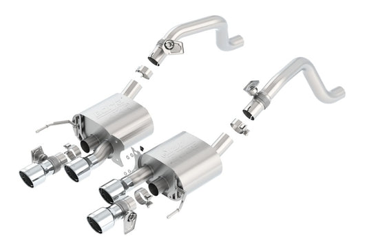 Borla 14-15 Chevy Corvette C7 6.2L RWD w/AFM &NPP ATAK-Type Dual Rd Rolled Center Rear Exit Exhaust - Graveyard Performance