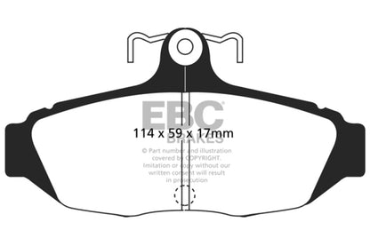EBC 87-93 Ford Mustang 5.0 Ultimax2 Rear Brake Pads - Graveyard Performance