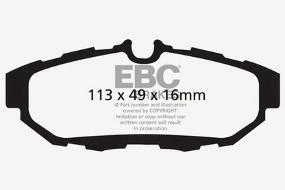 EBC 10-14 Ford Mustang 3.7 Ultimax2 Rear Brake Pads - Graveyard Performance