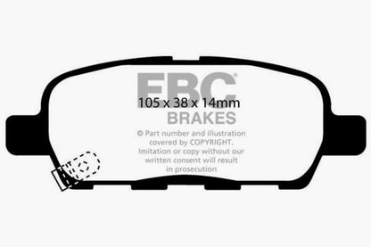 EBC 03-05 Infiniti FX35 3.5 Yellowstuff Rear Brake Pads - Graveyard Performance
