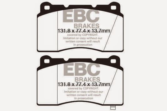 EBC 09+ Hyundai Genesis Coupe 2.0 Turbo (Brembo) Bluestuff Front Brake Pads - Graveyard Performance
