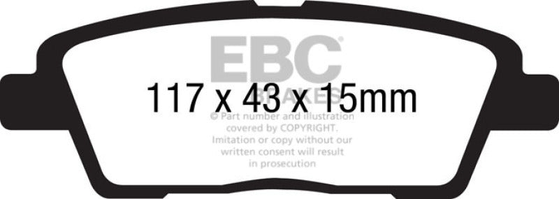 EBC 10-11 Hyundai Genesis 3.8 Yellowstuff Rear Brake Pads - Graveyard Performance