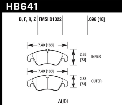 Hawk 10-14 Audi A5 HP+ Street Front Brake Pads - Graveyard Performance