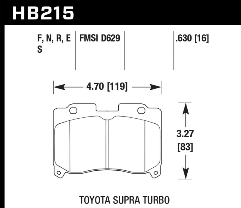 Hawk 93-98 Toyota Supra TT HPS 5.0 Street Front Brake Pads - Graveyard Performance