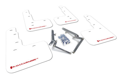 Rally Armor 17-22 Honda Civic Type R White UR Mud Flap w/Red Logo - Graveyard Performance