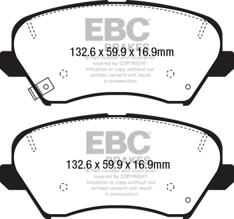 EBC 2017 Hyundai Elantra GT 2.0L Yellowstuff Front Brake Pads - Graveyard Performance