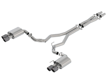 Borla 18-19 Ford Mustang GT 5.0L Coupe w/o Valves ATAK 3in Cat-Back Exhaust-Blk Carbon Fiber Tips - Graveyard Performance