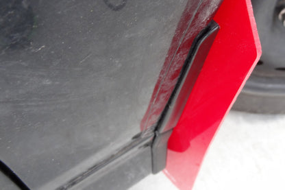 Rally Armor 13-19 Ford Fiesta ST Red UR Mud Flap w/White Logo - Graveyard Performance