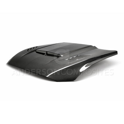 Anderson Composites 2018-2019 Ford Mustang Ram Air Double Sided Carbon Fiber Hood - Graveyard Performance