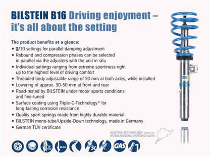 Bilstein B16 15-17 Ford Mustang GT V8 Front and Rear Performance Suspension System - Graveyard Performance
