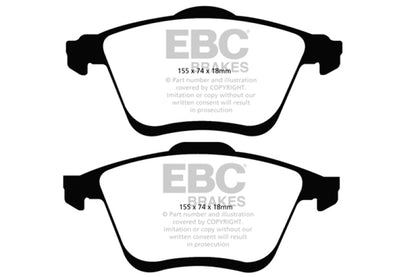 EBC 06-09 Mazda 6 2.3 Turbo (Mazdaspeed) Greenstuff Front Brake Pads - Graveyard Performance