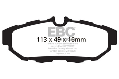 EBC 10-14 Ford Mustang 3.7 Ultimax2 Rear Brake Pads - Graveyard Performance