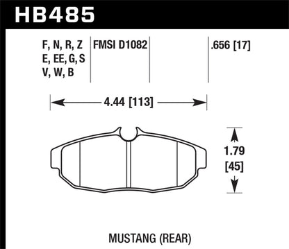 Hawk 05-07 Ford Mustang GT & V6 HP+ Street Rear Brake Pads - Graveyard Performance
